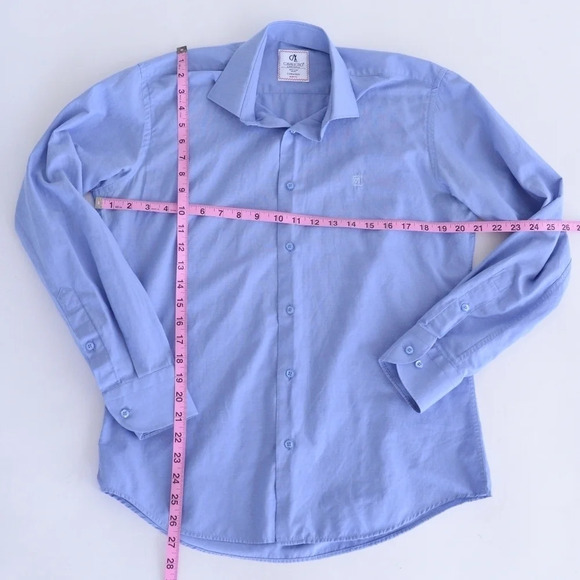 Cavallero Camiceria Slim Fit Button Down  Blue Shirt Size- 39/40 - Picture 4 of 13